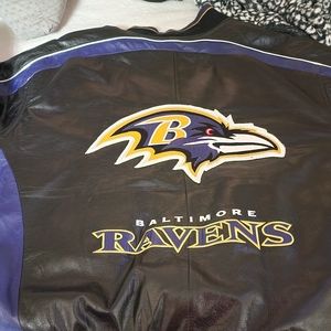 Carl banks leather ravens jacket